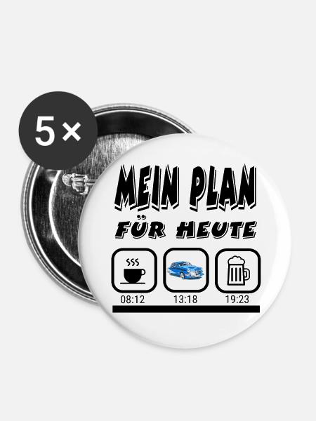 Auto - Buttons klein 25 mm (5er Pack) - Weiß