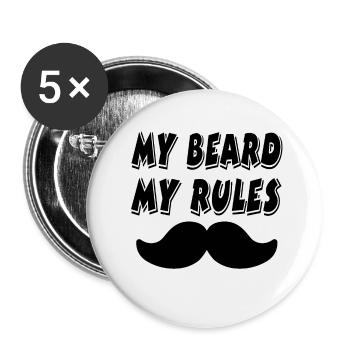 Beard - Buttons small 1''/25 mm (5-pack) - white - Front