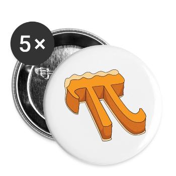 Gâteau à la citrouille - tarte, pi, Halloween - Lot de 5 petits badges (25 mm) - blanc - Devant