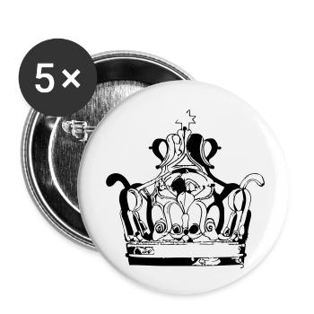 Crown King Queen Emperor Majesty Vector 9 - Buttons small 1''/25 mm (5-pack) - white - Front