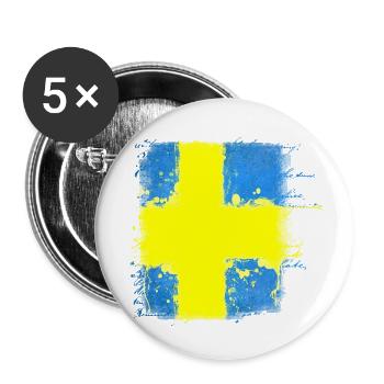 Schweden Schweden Wikinger Norden Skandinavien Mittsommer - Buttons klein 25 mm (5er Pack) - Weiß - Vorne