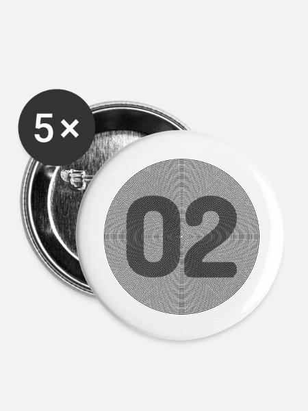 02 - Buttons klein 25 mm (5er Pack) - Weiß