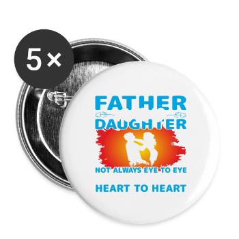 father and daughter - Buttons small 1''/25 mm (5-pack) - white - Front