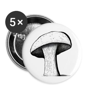 Mushroom Mushrooms Poisonous Mushrooms Mycology Earthy Natural 10 - Buttons small 1''/25 mm (5-pack) - white - Front