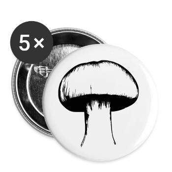 Mushroom Mushrooms Poisonous Mushrooms Mycology Earthy Vector 2 - Buttons small 1''/25 mm (5-pack) - white - Front