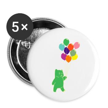 Anniversaire Gummy Bears Balloons Cadeau enfant - Lot de 5 petits badges (25 mm) - blanc - Devant