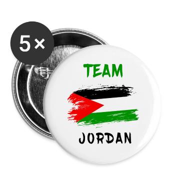 Design du drapeau de l'équipe de - Lot de 5 petits badges (25 mm) - blanc - Devant
