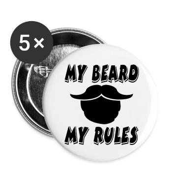 Beard - Buttons small 1''/25 mm (5-pack) - white - Front