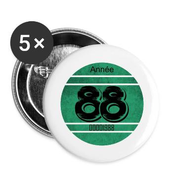 Vignette auto vintage 1988 - Lot de 5 petits badges (25 mm) - blanc - Devant