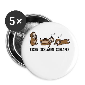 Relax Tier Schlafen Faul Säugetier Statement Müde - Buttons klein 25 mm (5er Pack) - Weiß - Vorne