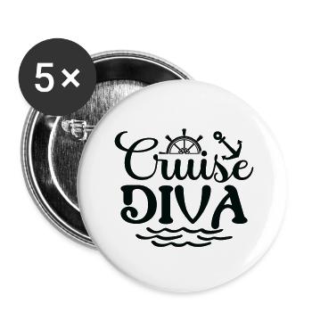 Cruise Diva - Buttons small 1''/25 mm (5-pack) - white - Front