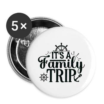 C’est un voyage en famille - Lot de 5 petits badges (25 mm) - blanc - Devant