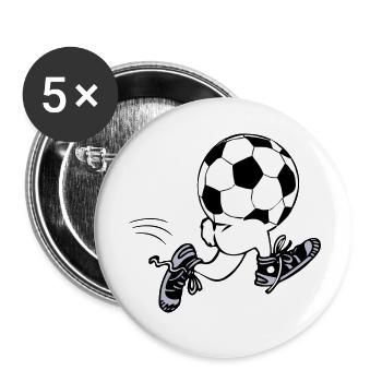 Soccer Men | running football - Buttons small 1''/25 mm (5-pack) - white - Front
