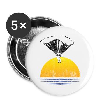 Paragliding Paragleiter Gleitschirmfliegen - Buttons klein 25 mm (5er Pack) - Weiß - Vorne