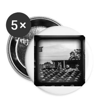 The cat on the roof - Buttons small 1''/25 mm (5-pack) - white - Front