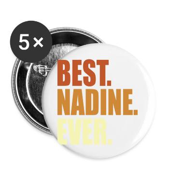 Nadine Geschenk Spruch Name - Buttons klein 25 mm (5er Pack) - Weiß - Vorne