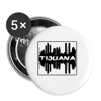 Tijuana Mexico Skyline Silhouette Travel Souvenir - Buttons small 1''/25 mm (5-pack) - white - Front