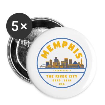 Memphis USA - Buttons small 1''/25 mm (5-pack) - white - Front