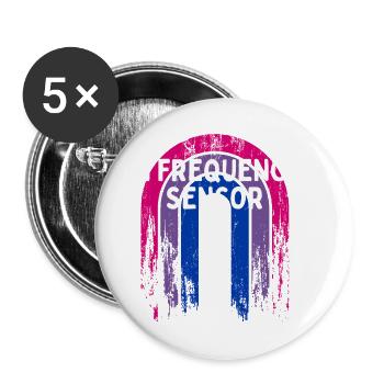 Bi Frequency Sensor Bisexual Pun Bi Pride Joke - Buttons klein 25 mm (5er Pack) - Weiß - Vorne