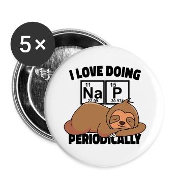 J’adore faire la sieste périodiquement - Lot de 5 petits badges (25 mm) - blanc - Devant