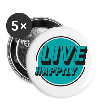 And they lived happily ever after - Buttons small 1''/25 mm (5-pack) - white - Front