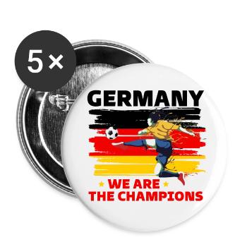 Allemagne nous sommes champions - Lot de 5 petits badges (25 mm) - blanc - Devant
