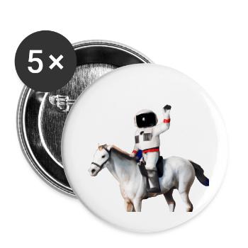 Astronaute à cheval - Lot de 5 petits badges (25 mm) - blanc - Devant