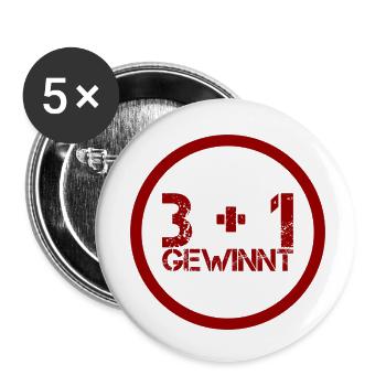 3 + 1 VICTOIRES! Design original cool et tendance. Nouveau - Lot de 5 petits badges (25 mm) - blanc - Devant