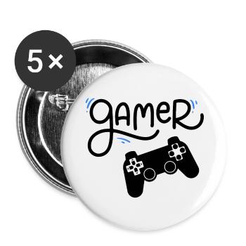 Video game fan - Buttons small 1''/25 mm (5-pack) - white - Front