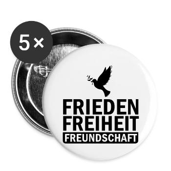 FriedenFreiheitFreundschaft - Buttons klein 25 mm (5er Pack) - Weiß - Vorne