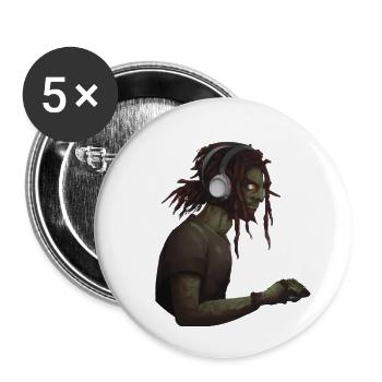 Gamer - Buttons klein 25 mm (5er Pack) - Weiß - Vorne
