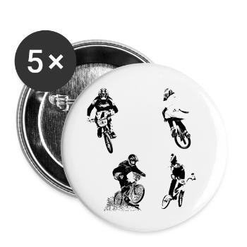 BMX Race Sticker Pack - Buttons klein 25 mm (5er Pack) - Weiß - Vorne