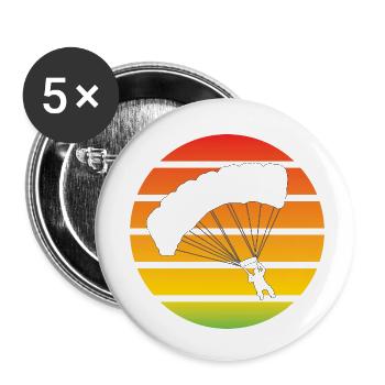 Paragliding Gleitschirmfliegen Paragleiter - Buttons klein 25 mm (5er Pack) - Weiß - Vorne