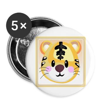TIGER BABY KINDERGARTEN CHILD - Buttons small 1''/25 mm (5-pack) - white - Front