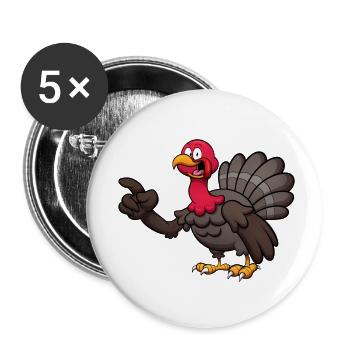 Süßer Truthahn - Buttons klein 25 mm (5er Pack) - Weiß - Vorne