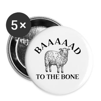 Baaaaad To The Bone - Buttons small 1''/25 mm (5-pack) - white - Front