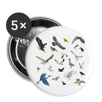 Vögel Kanadas - Buttons klein 25 mm (5er Pack) - Weiß - Vorne