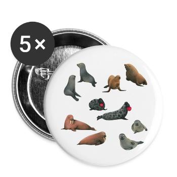 Amis de la mer - Lot de 5 petits badges (25 mm) - blanc - Devant