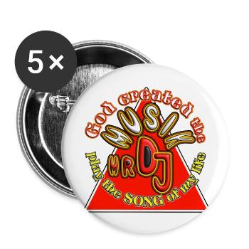 Got Created the musik - Lot de 5 petits badges (25 mm) - blanc - Devant