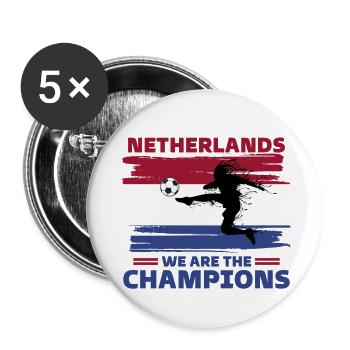 Pays-Bas Football 2022 supporter Netherlands foot - Lot de 5 petits badges (25 mm) - blanc - Devant