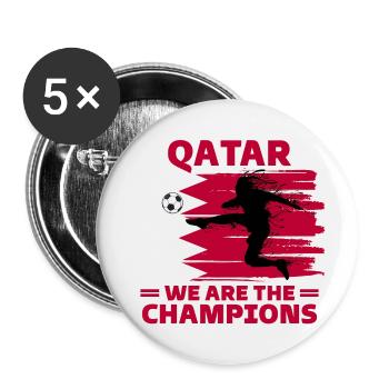 Katar Fußball 2022 Katarischer Fußballfan - Buttons klein 25 mm (5er Pack) - Weiß - Vorne