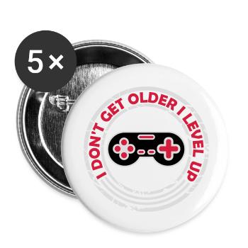 get older level up - Buttons small 1''/25 mm (5-pack) - white - Front