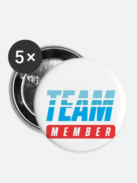 Bachelor Team - Buttons klein 25 mm (5er Pack) - Weiß