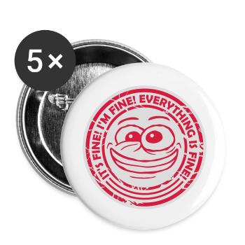 everything is fine quote - Buttons small 1''/25 mm (5-pack) - white - Front