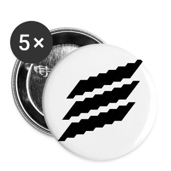 Logo Diagonal nach oben - Buttons klein 25 mm (5er Pack) - Weiß - Vorne