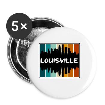 Louisville Kentucky USA Skyline Silhouette Reisen - Buttons klein 25 mm (5er Pack) - Weiß - Vorne