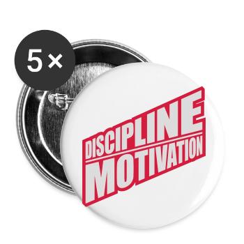Citation de discipline sur la motivation - Lot de 5 petits badges (25 mm) - blanc - Devant