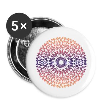 Mandala - Buttons klein 25 mm (5er Pack) - Weiß - Vorne