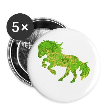 Chevaux galop Chevaux islandais Arabe Trot Cheval Amour - Lot de 5 petits badges (25 mm) - blanc - Devant
