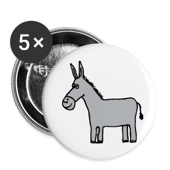 Donkey Illustration - Buttons small 1''/25 mm (5-pack) - white - Front
